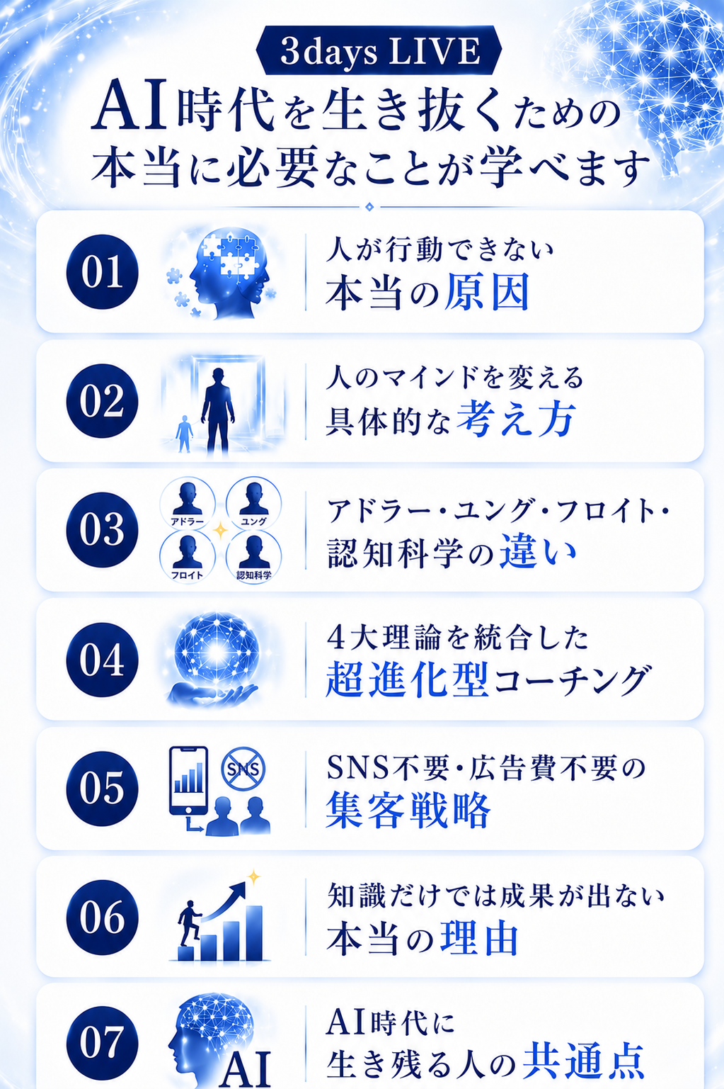 3days LIVEで学べる内容